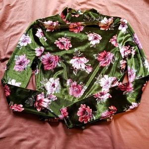 Long Sleeve Velvet Crop